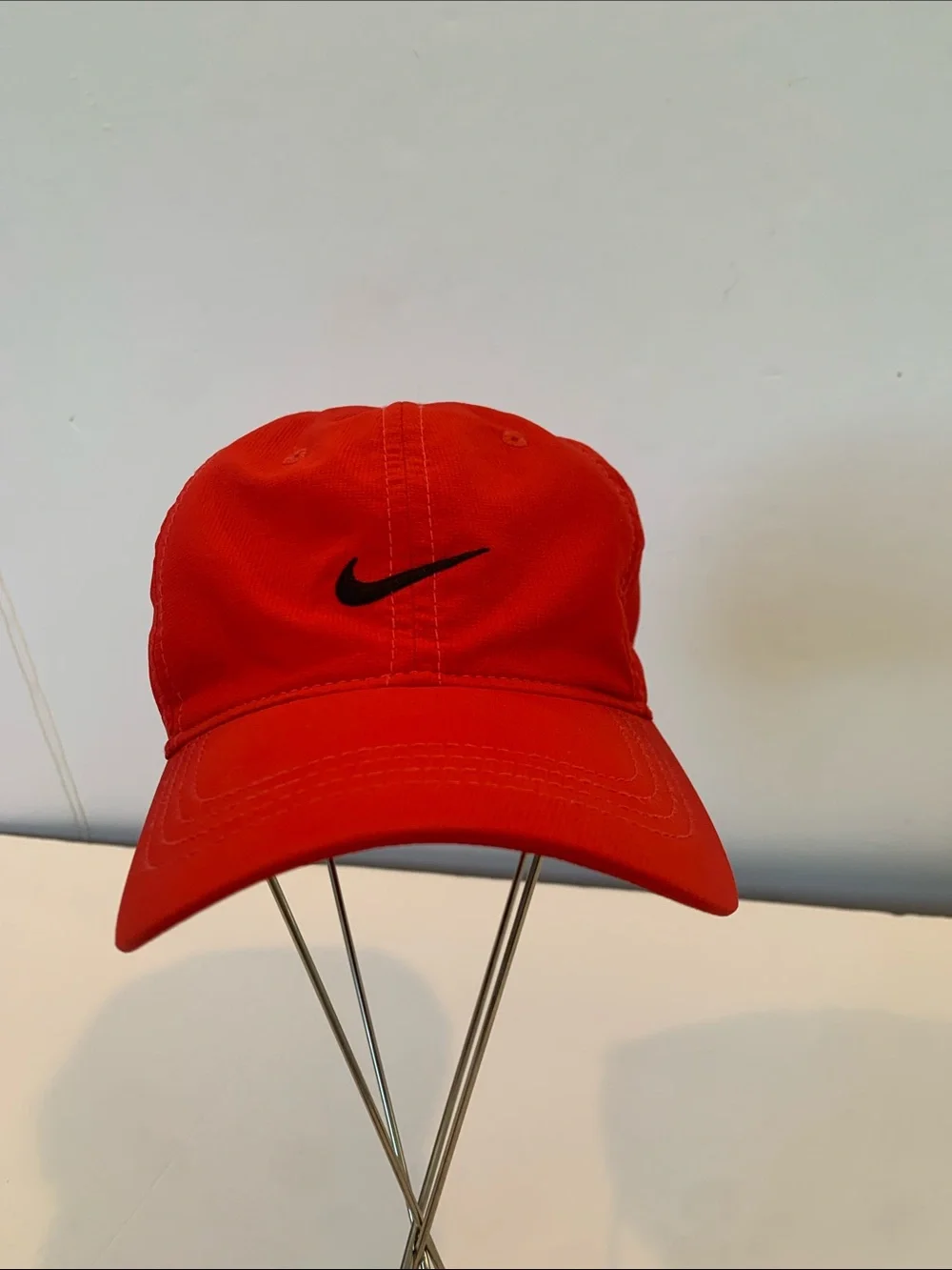 Nike Dri-Fit Adjustable Toddler Kids Red Baseball Cap Hat with Black Swoosh